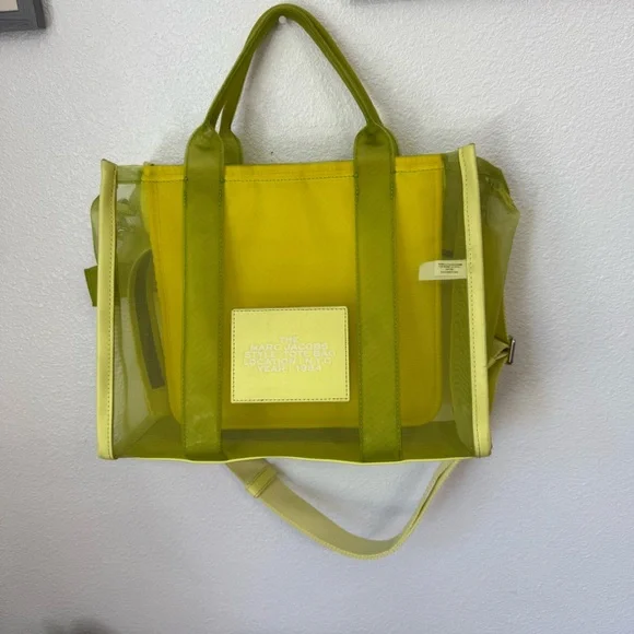 Marc Jacobs Nylon The Mesh Medium Tote Bag Fluo Yellow - Picture 9 of 17
